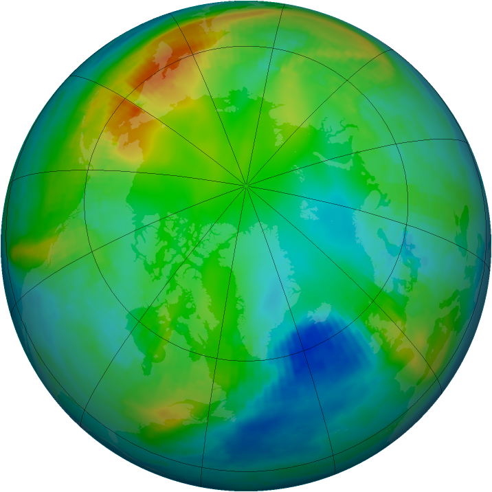 Arctic ozone map for 16 November 1979